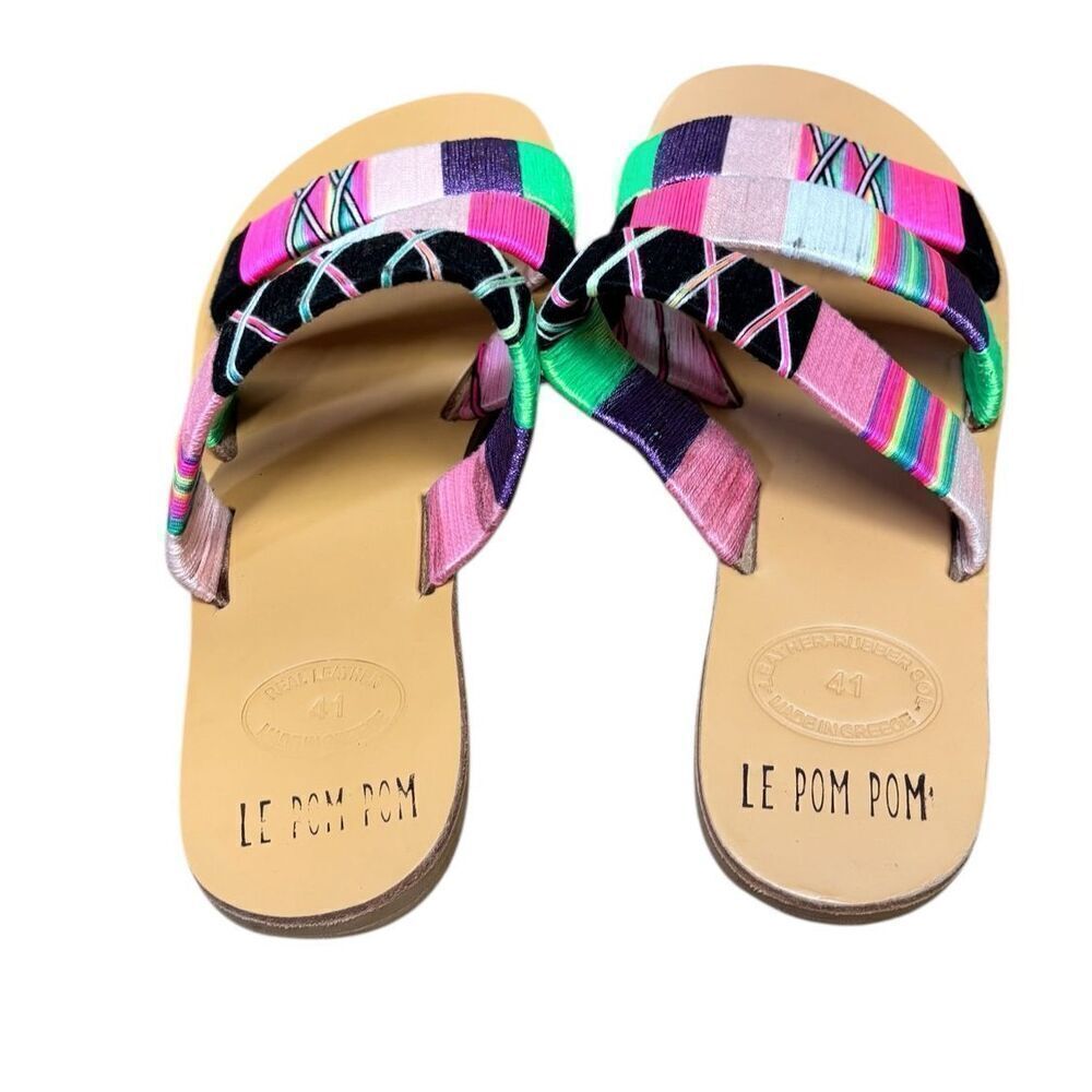 Le Pom Pom ARLENE 3 STRAND SANDALS NWOT Size 41 / 11 - Picture 3 of 6